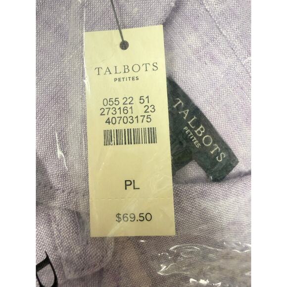 Talbots Lavender Cross Dye Linen Shirt PL (Petite Large) NWT - Picture 5 of 5